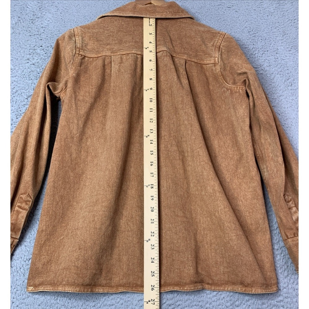 Forever That Girl Anthropologie Shirt Womens Small Ochre Washed Pullover V Neck - Picture 6 of 9